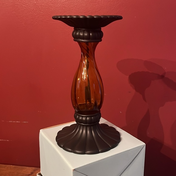 🆕 2 available- PartyLite Golden Amber Global Fusion Pillar Candle Holder NIB - Picture 8 of 12